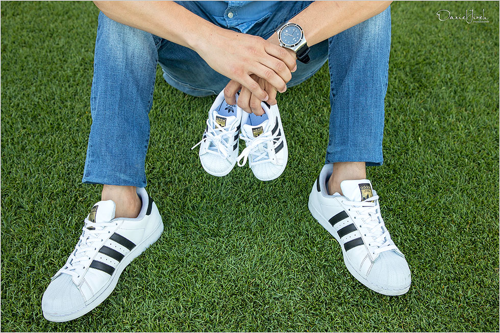 family pictures Our Dad is happy with his Adidas shoes and his little boy